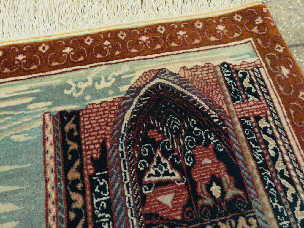 Vintage Persian Tabriz Pictorial Rug, No.15765 - Gsblank