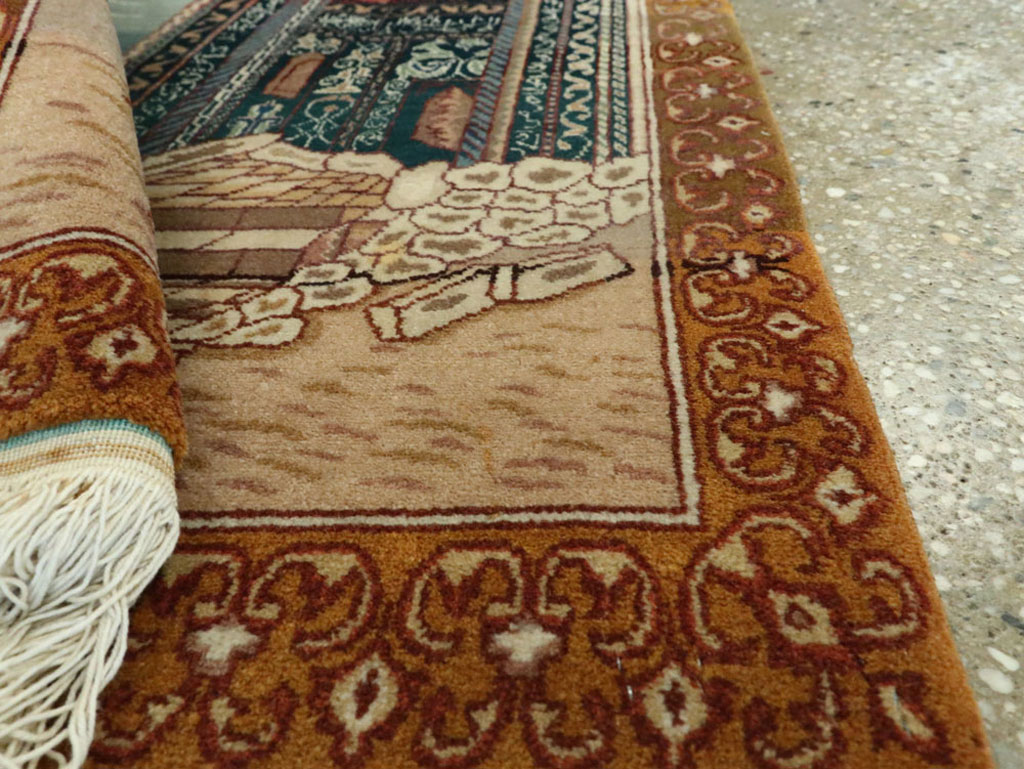 Vintage Persian Tabriz Pictorial Rug, No.15765 - Gsblank