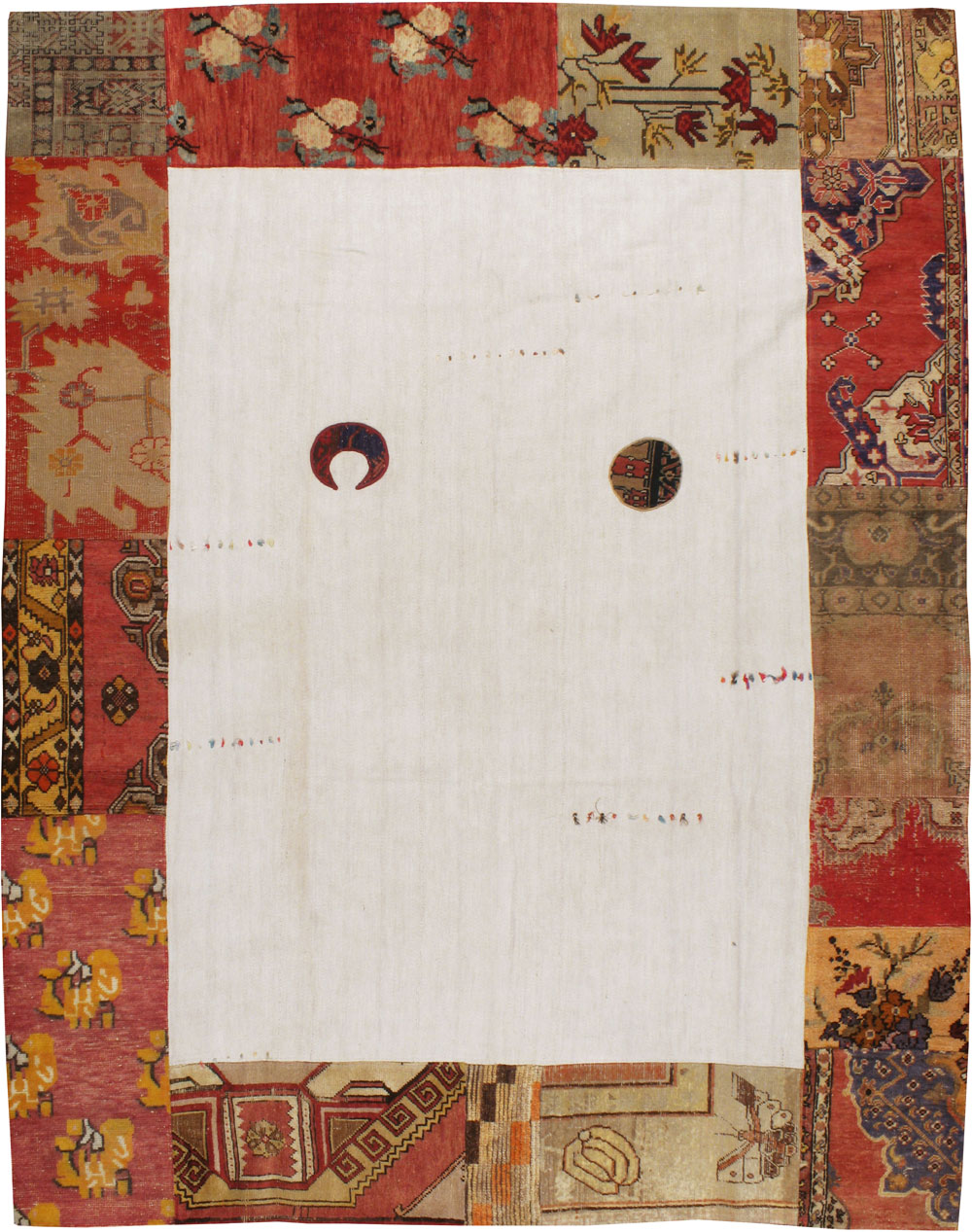 Modern Turkish Anatolian Patchwork Accent Carpet, No.15869 - Gsblank