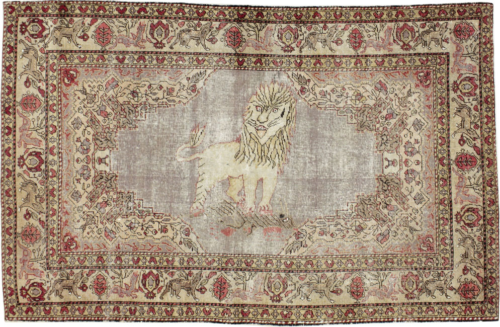 Vintage Turkish Sivas Pictorial Rug, No.15956 - Gsblank