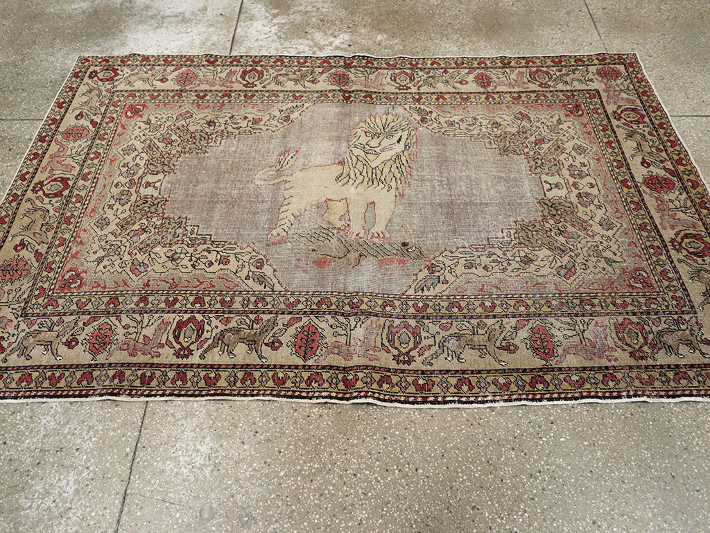 Vintage Turkish Sivas Pictorial Rug, No.15956 - Gsblank