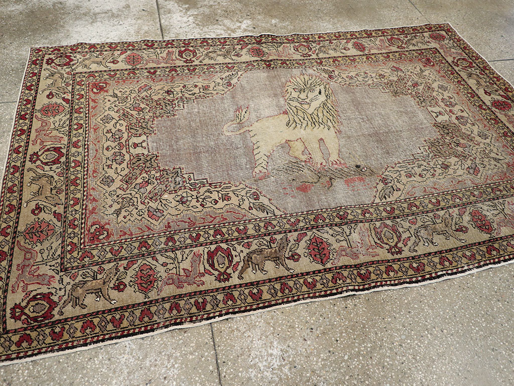 Vintage Turkish Sivas Pictorial Rug, No.15956 - Gsblank