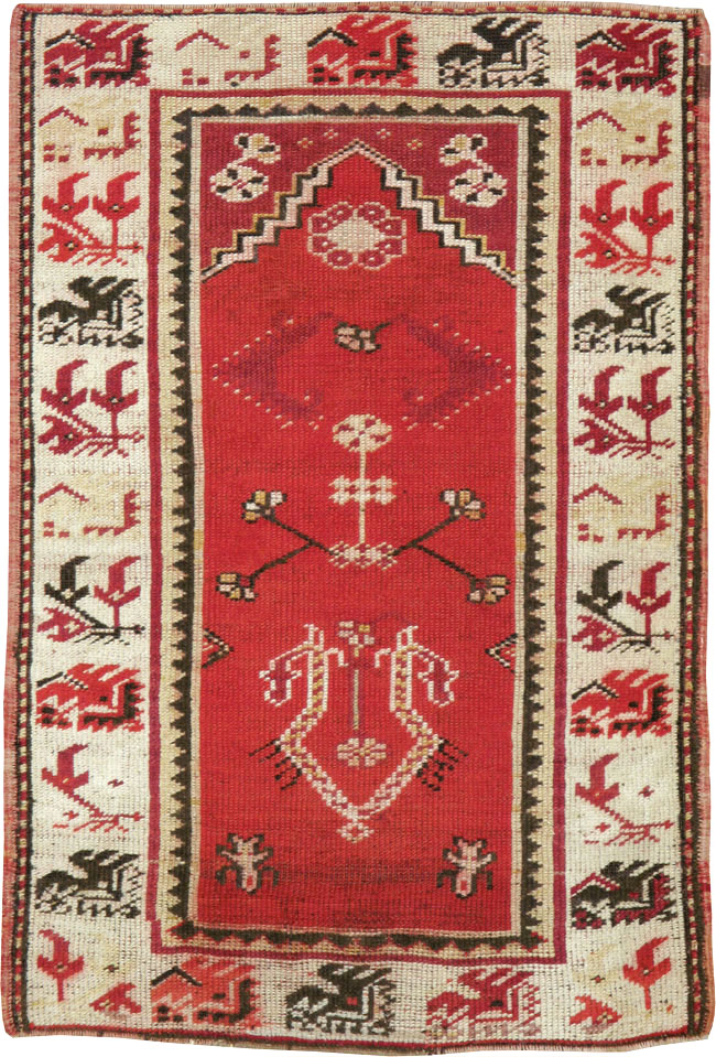Vintage Turkish Oushak Throw Rug, No.16010 - Gsblank