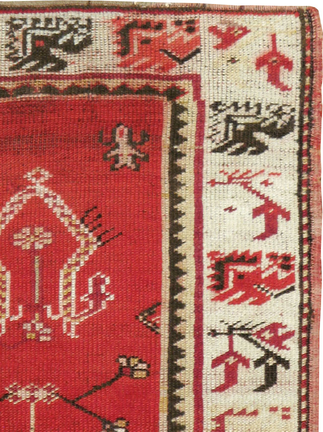 Vintage Turkish Oushak Throw Rug, No.16010 - Gsblank