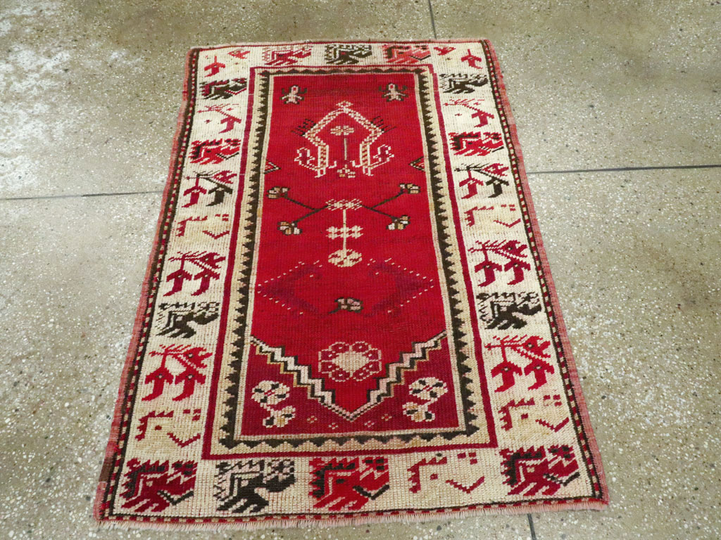 Vintage Turkish Oushak Throw Rug, No.16010 - Gsblank