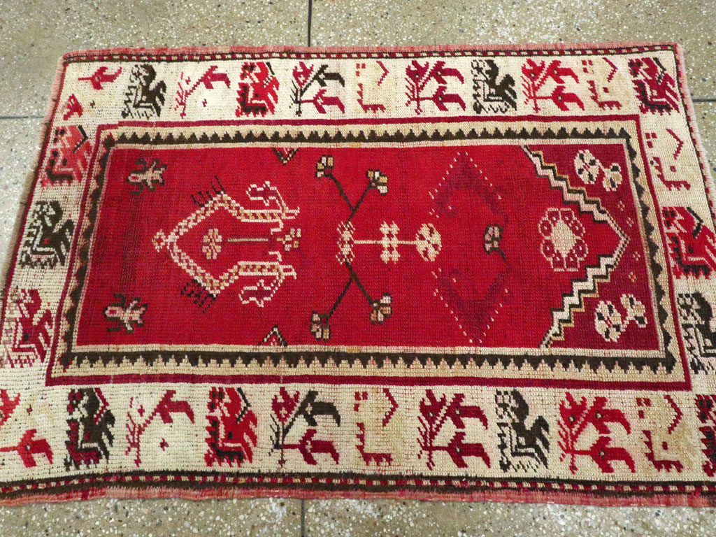 Vintage Turkish Oushak Throw Rug, No.16010 - Gsblank