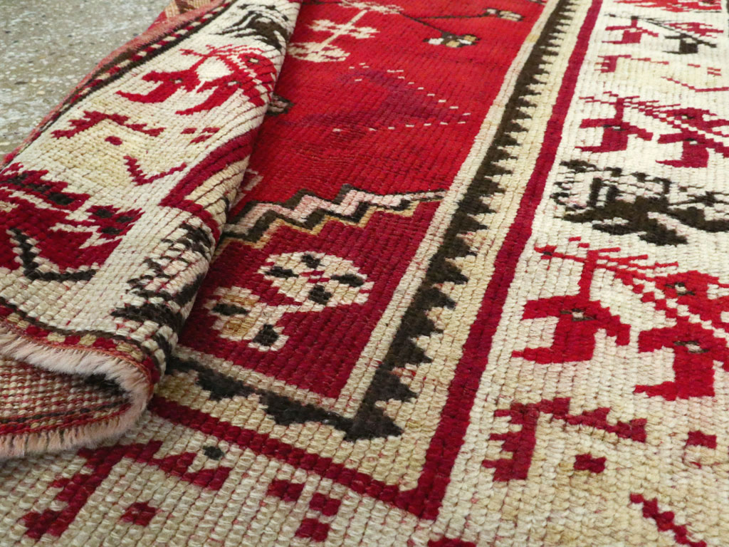 Vintage Turkish Oushak Throw Rug, No.16010 - Gsblank