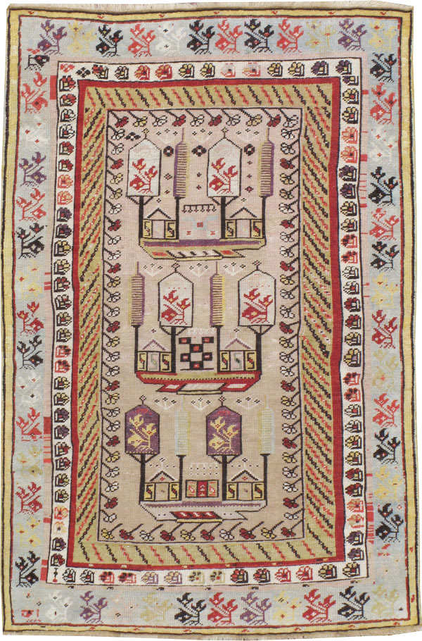 Antique Turkish Ghiordes Rug, No.16107 - Gsblank
