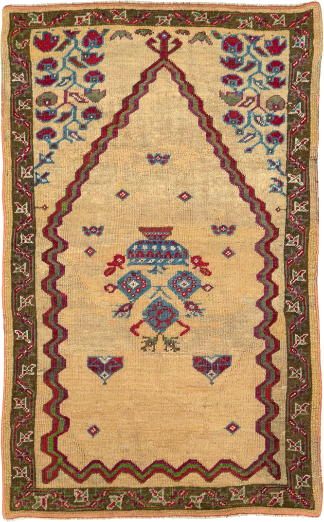 Antique Turkish Ghiordes Prayer Rug, No.16108 - Gsblank