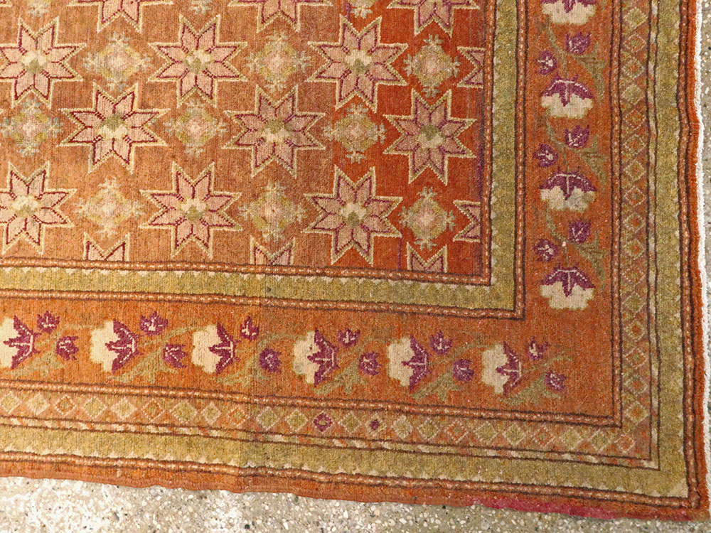 Vintage East Turkestan Samarkand Accent Rug, No.16219 - Gsblank