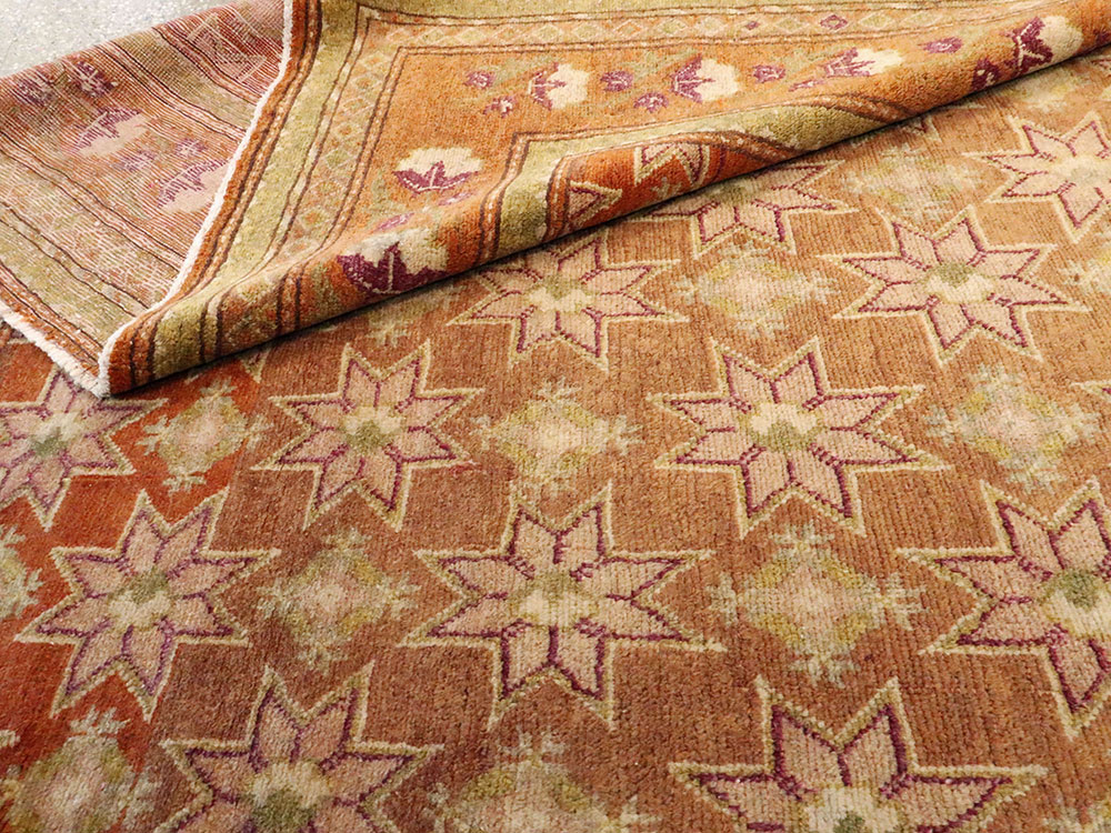 Vintage East Turkestan Samarkand Accent Rug, No.16219 - Gsblank