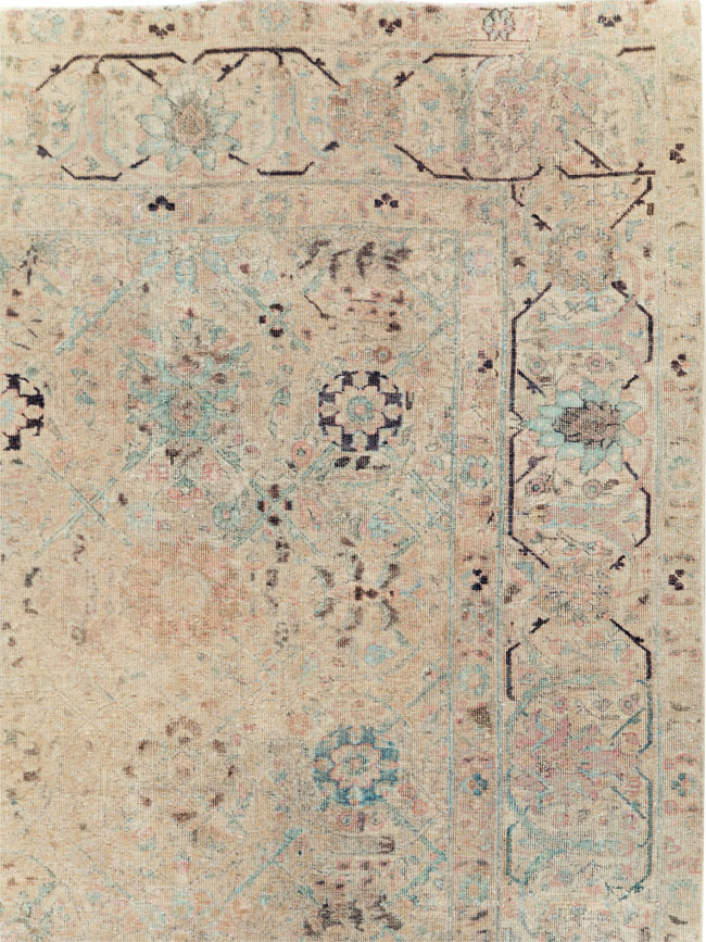 Antique Persian Tabriz Small Room Size Carpet, No.16350 - Gsblank