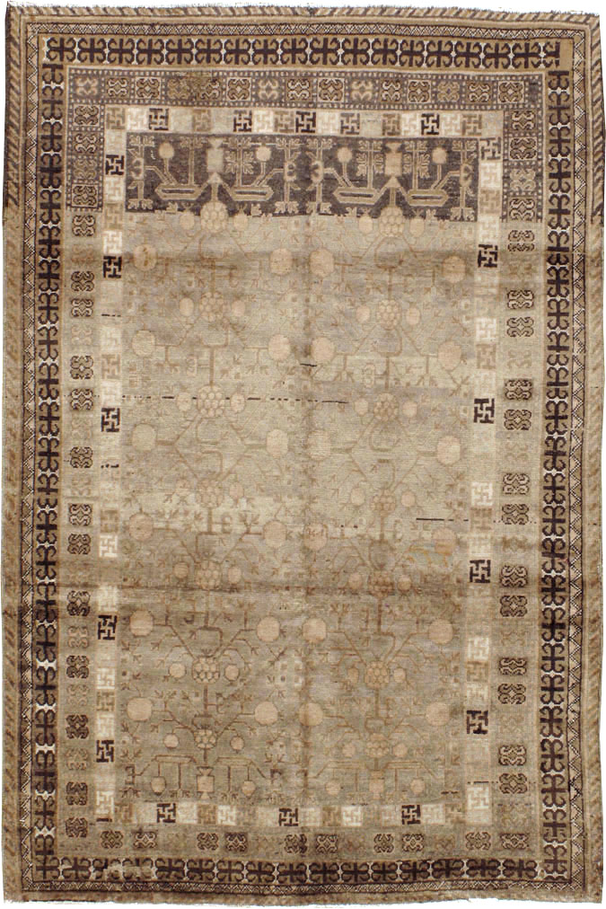 Vintage East Turkestan Khotan Rug, No.16473 - Gsblank