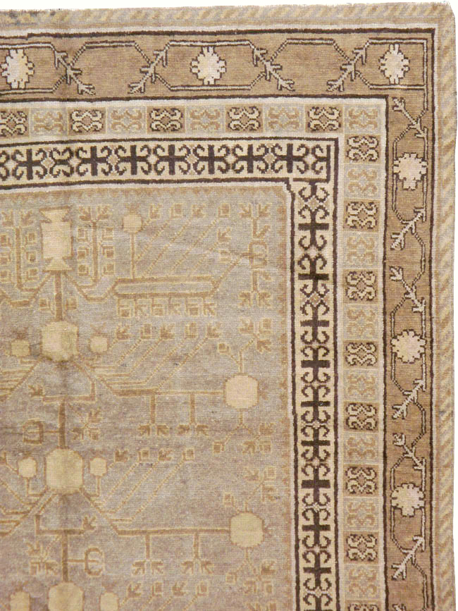 Vintage East Turkestan Khotan Carpet, No.16476 - Gsblank