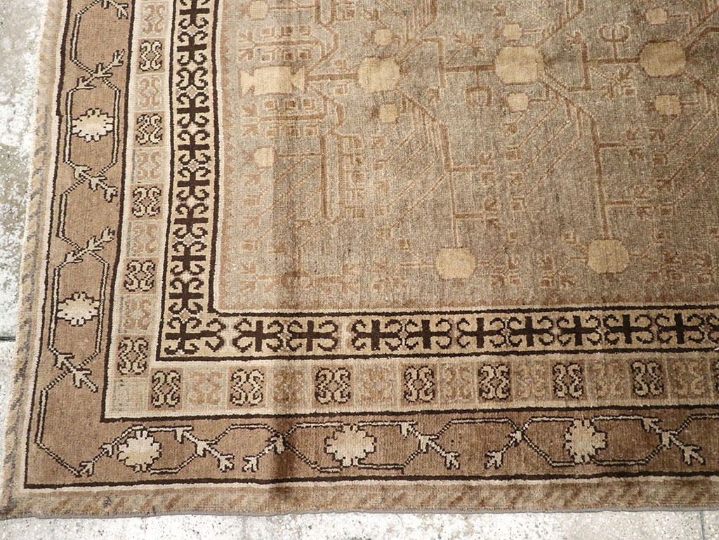 Vintage East Turkestan Khotan Carpet, No.16476 - Gsblank