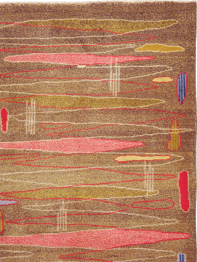 Vintage Turkish Art Deco Style Carpet, No.16525 - Gsblank