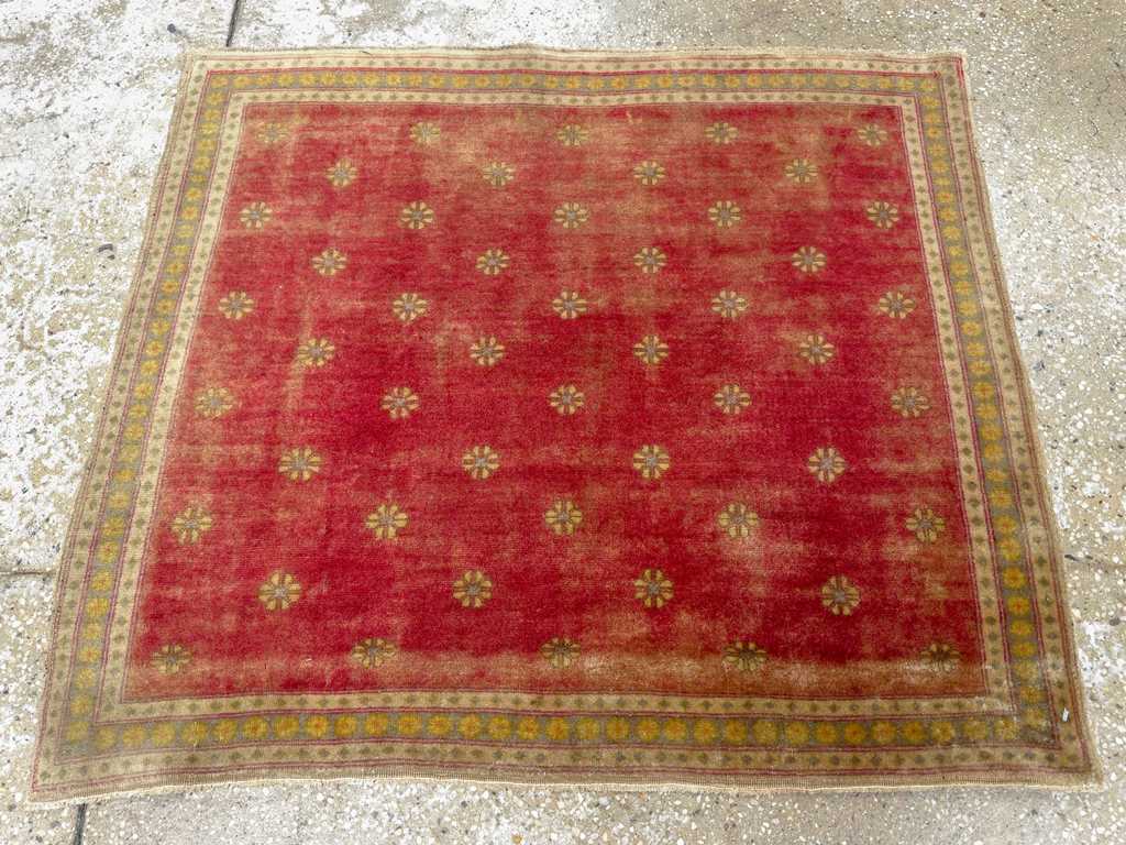 Antique Turkish Sivas Square Throw Rug, No.16541 - Gsblank