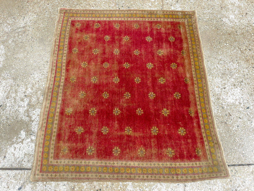 Antique Turkish Sivas Square Throw Rug, No.16541 - Gsblank