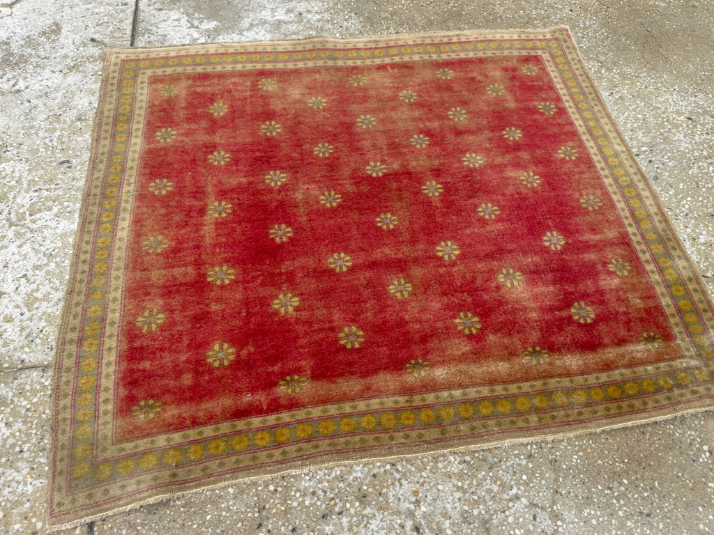 Antique Turkish Sivas Square Throw Rug, No.16541 - Gsblank