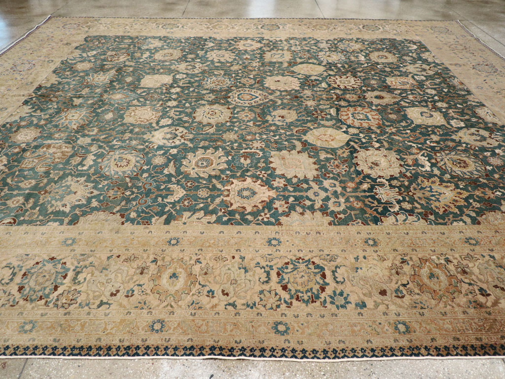 Antique Persian Tabriz Square Carpet, No.16617 - Gsblank