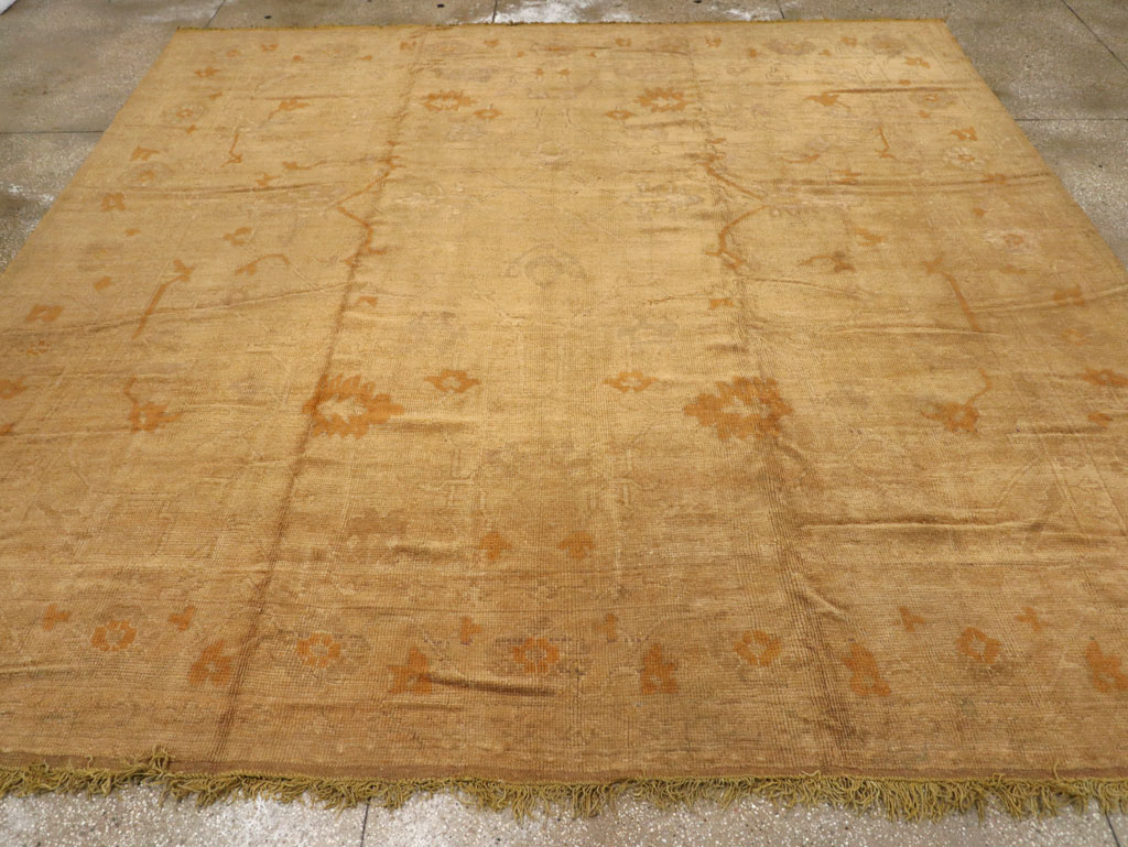 Antique Turkish Oushak Square Carpet, No.16840 - Gsblank