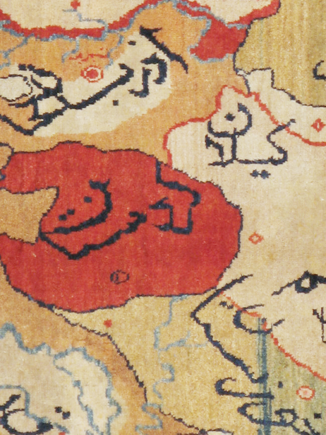 Vintage Persian Tabriz Map Rug, No.16841 - Gsblank