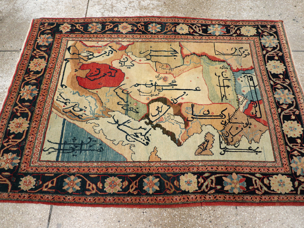 Vintage Persian Tabriz Map Rug, No.16841 - Gsblank