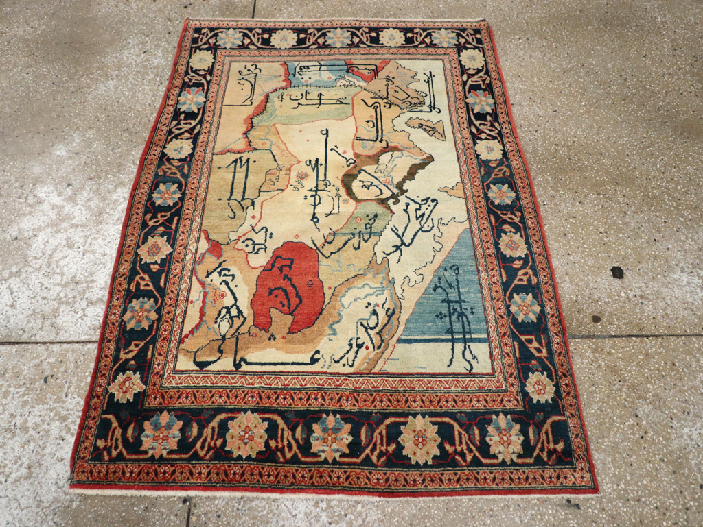 Vintage Persian Tabriz Map Rug, No.16841 - Gsblank