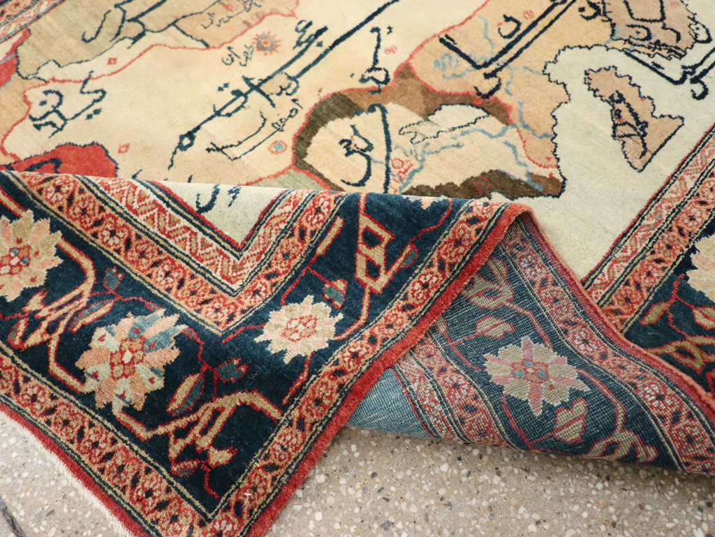 Vintage Persian Tabriz Map Rug, No.16841 - Gsblank