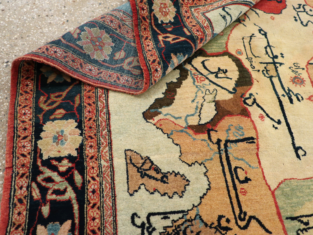 Vintage Persian Tabriz Map Rug, No.16841 - Gsblank