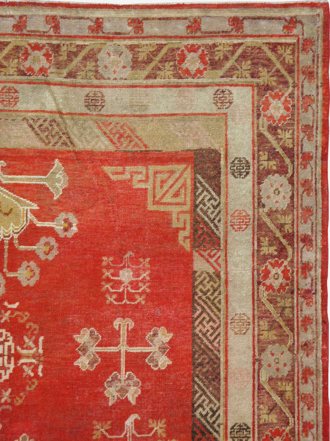 Vintage East Turkestan Khotan Carpet, No.16923 - Gsblank