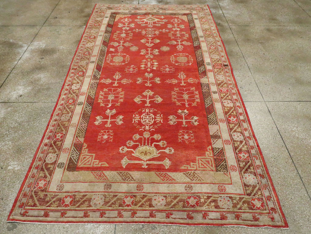 Vintage East Turkestan Khotan Carpet, No.16923 - Gsblank