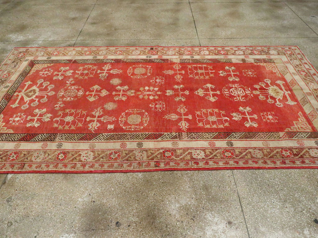 Vintage East Turkestan Khotan Carpet, No.16923 - Gsblank