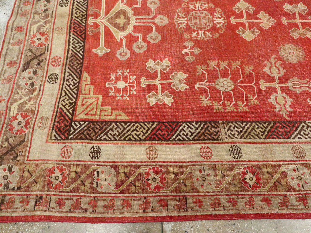 Vintage East Turkestan Khotan Carpet, No.16923 - Gsblank