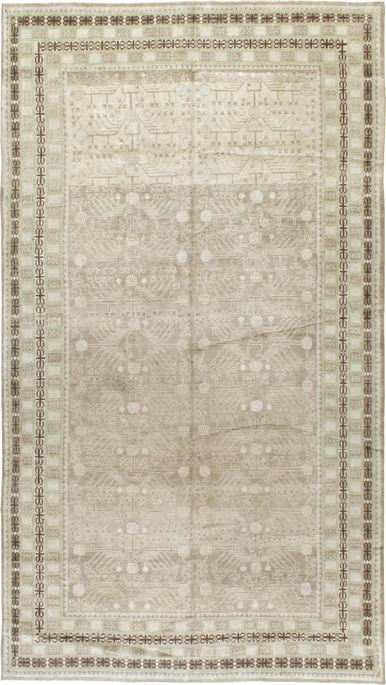 Vintage East Turkestan Khotan Carpet, No.16926 - Gsblank