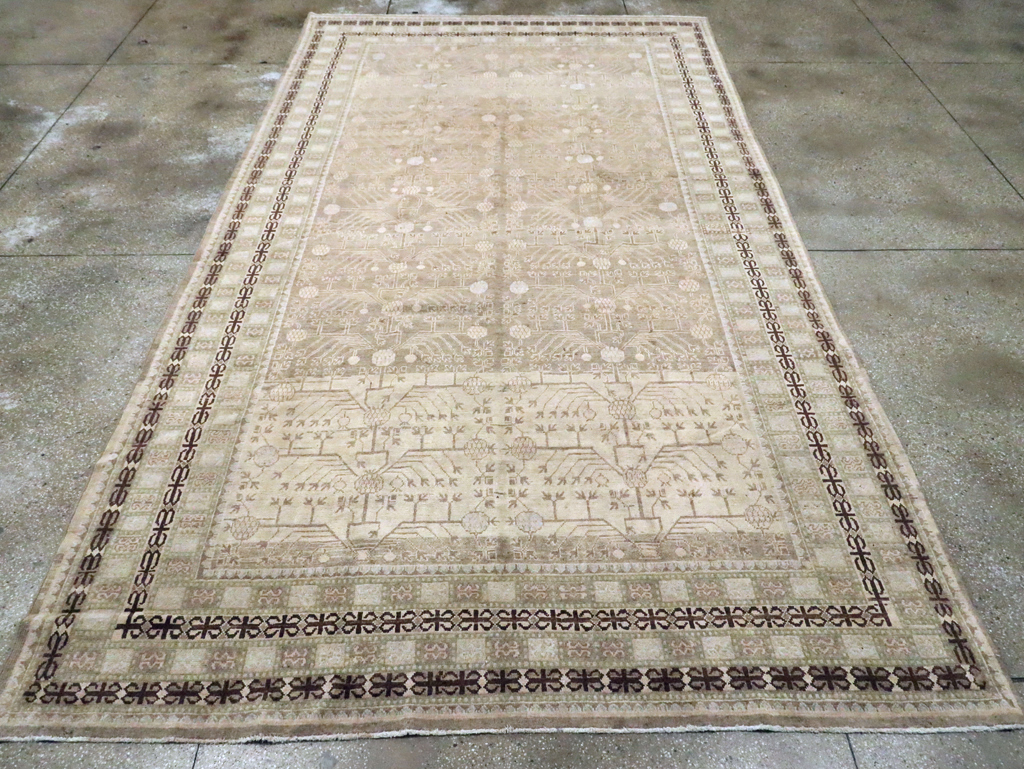 Vintage East Turkestan Khotan Carpet, No.16926 - Gsblank