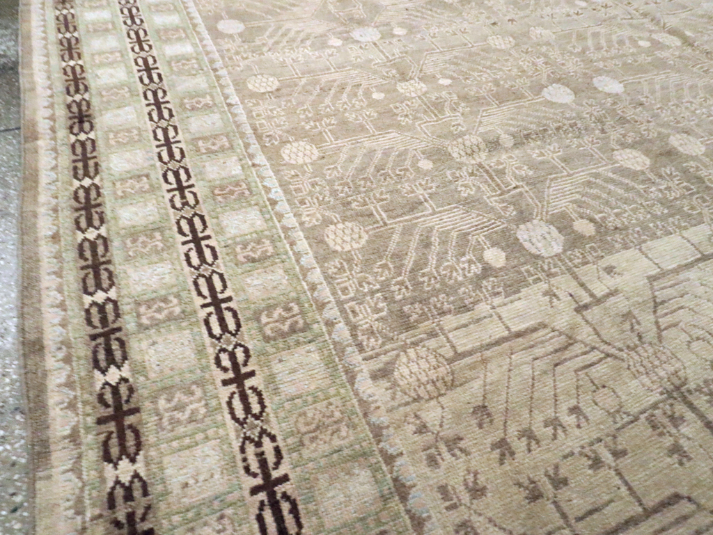 Vintage East Turkestan Khotan Carpet, No.16926 - Gsblank