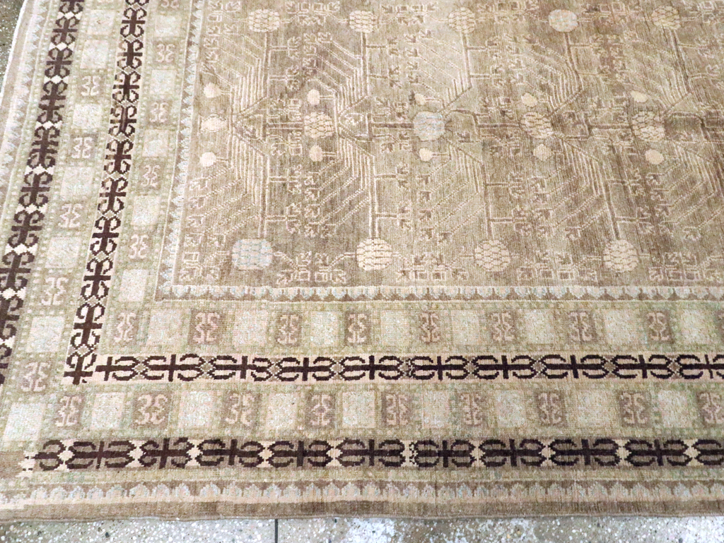 Vintage East Turkestan Khotan Carpet, No.16926 - Gsblank