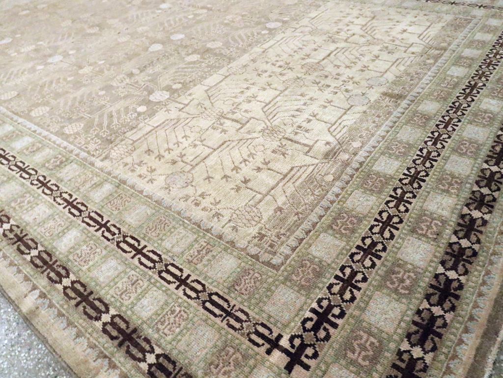 Vintage East Turkestan Khotan Carpet, No.16926 - Gsblank