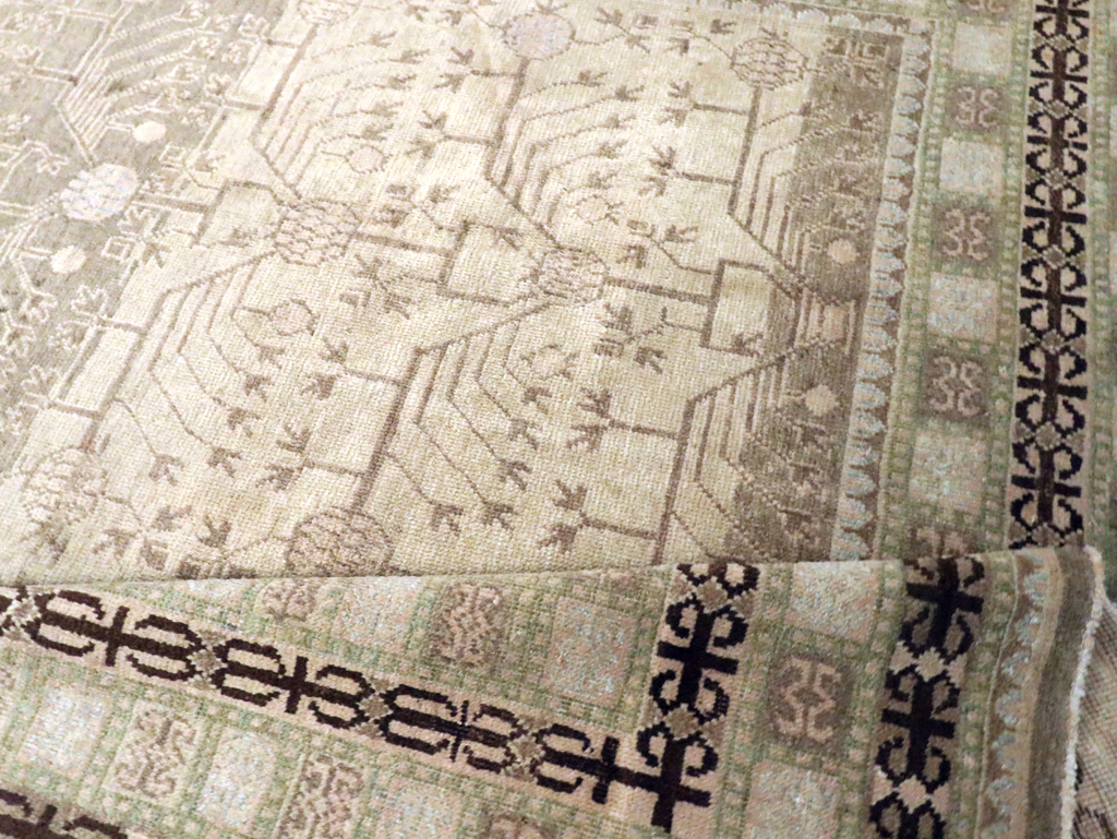 Vintage East Turkestan Khotan Carpet, No.16926 - Gsblank