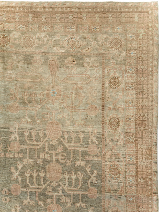 Antique East Turkestan Khotan Wide Gallery Runner, No.16928 - Gsblank