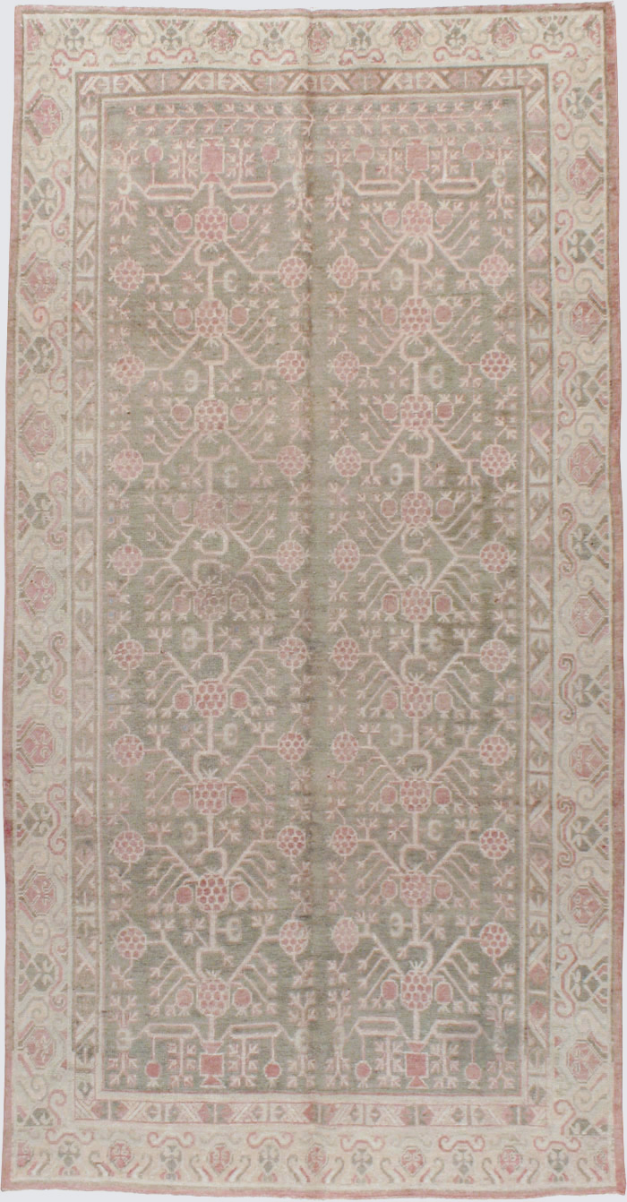 Vintage East Turkestan Khotan Carpet, No.16938 - Gsblank