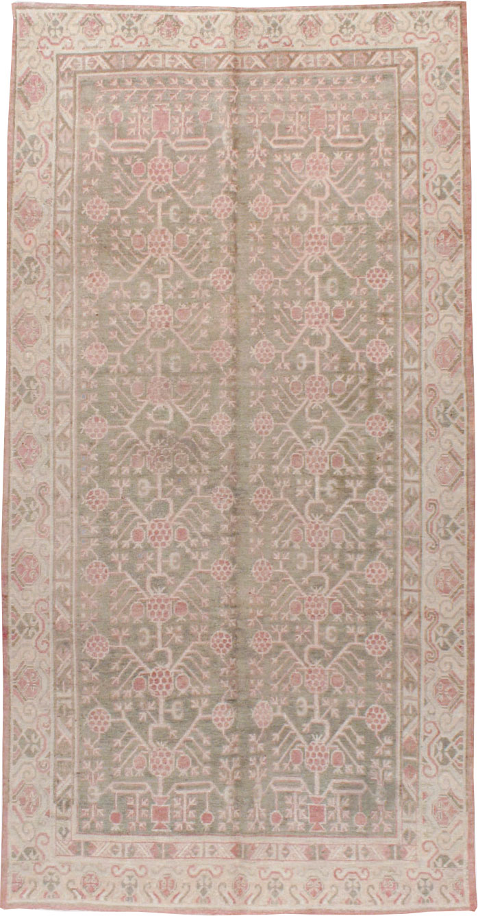 Vintage East Turkestan Khotan Carpet, No.16938 - Gsblank