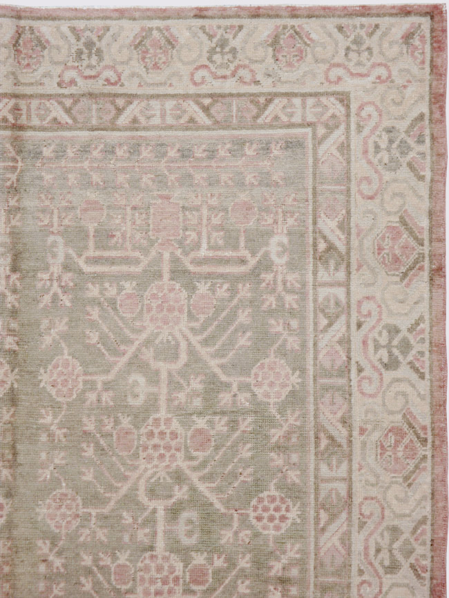 Vintage East Turkestan Khotan Carpet, No.16938 - Gsblank