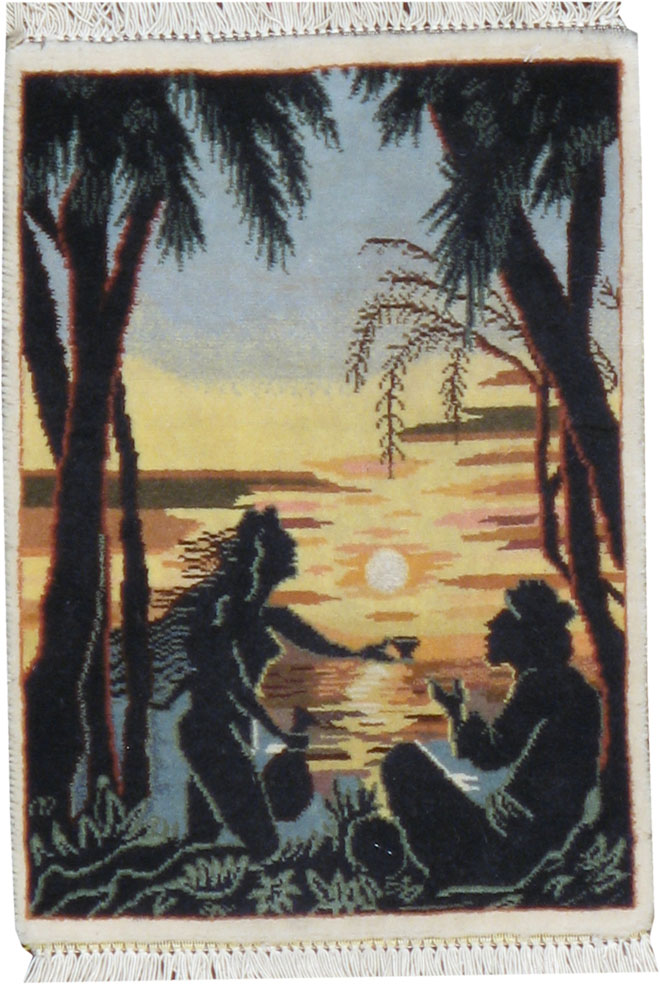 Vintage Persian Tabriz Pictorial Rug, No.16984 - Gsblank