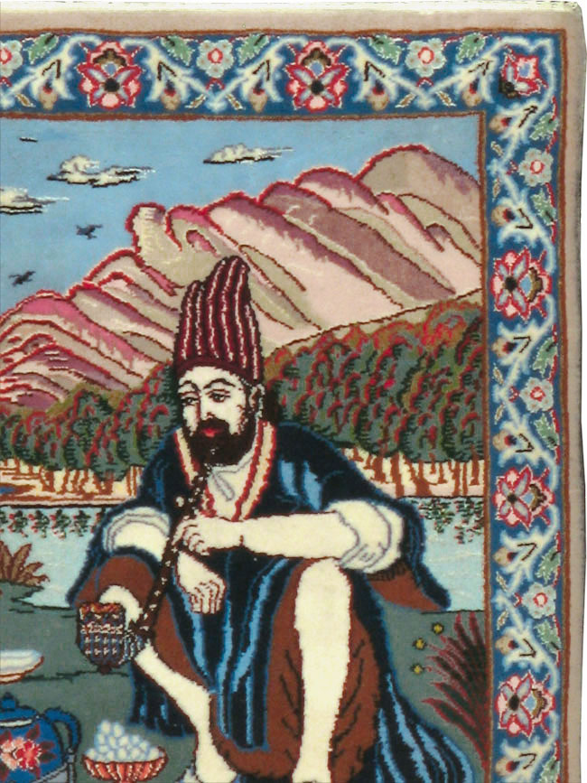 Vintage Isfahan Pictorial Rug, No.16987 - Gsblank