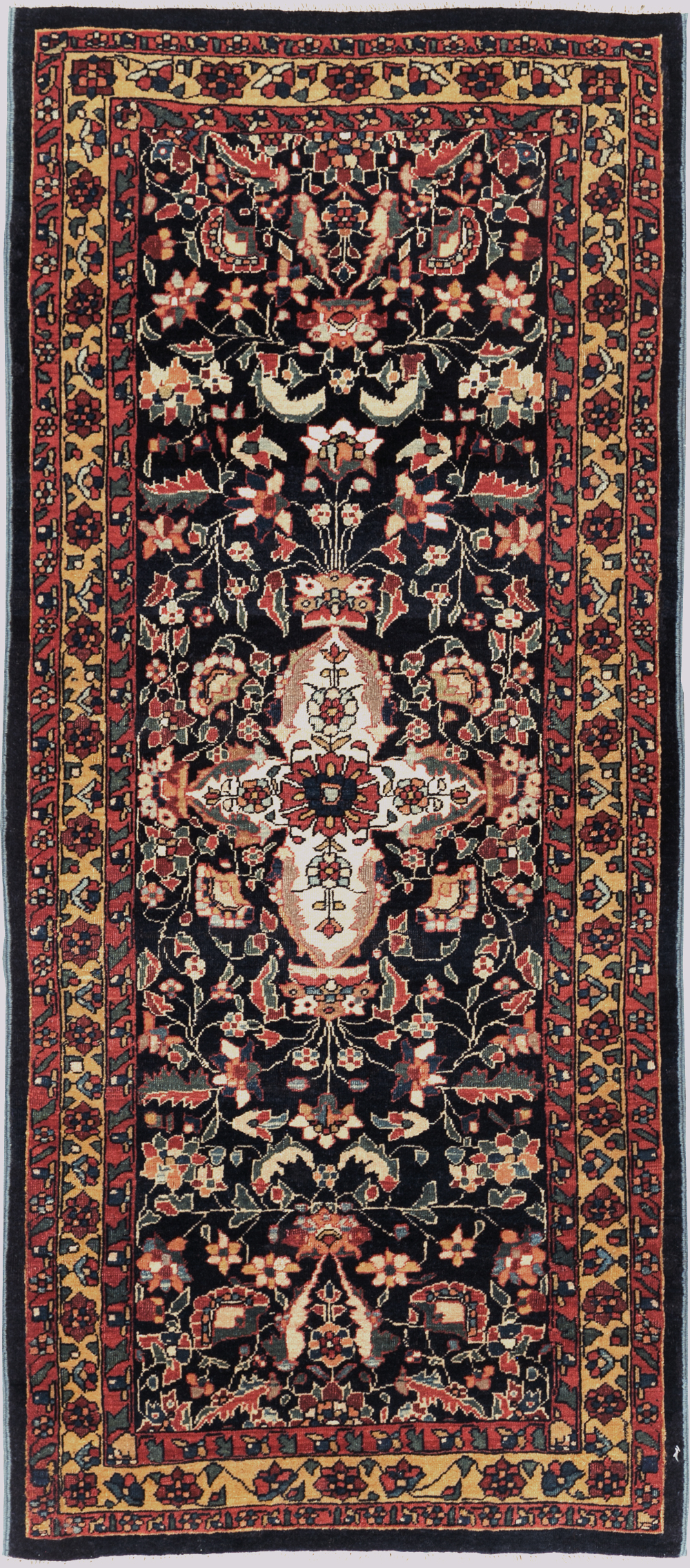 Antique Persian Sarouk Fereghan Throw Rug (Pair: 2 of 2), No.16997 - Gsblank