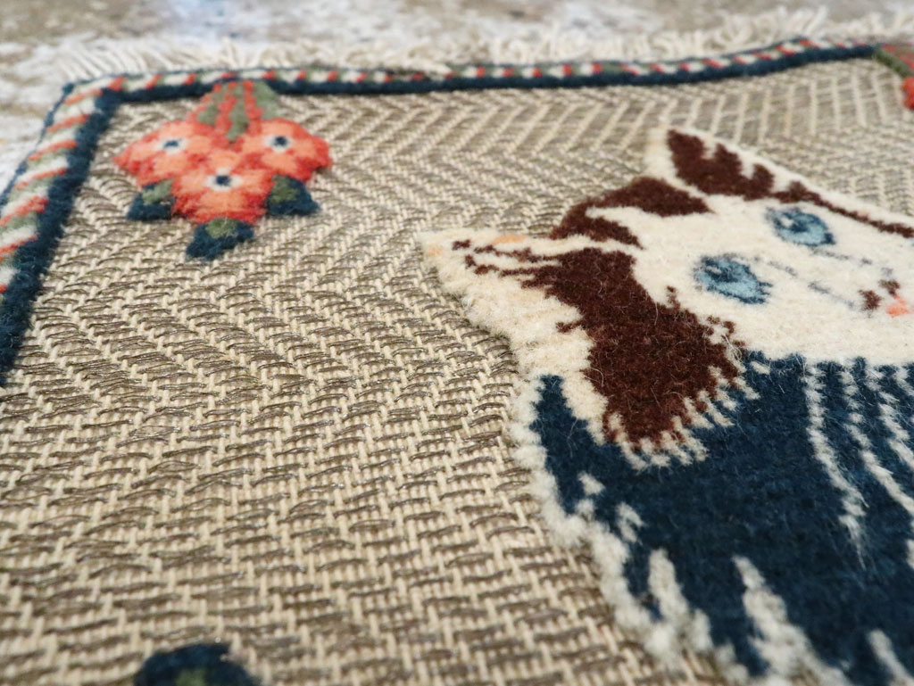 Vintage Persian Souf Tabriz Pictorial Rug (Pair: 1 of 2), No.16999 - Gsblank