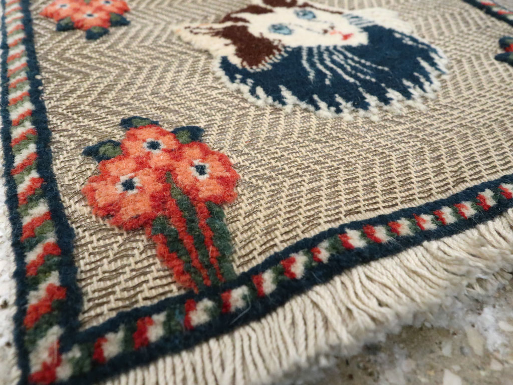 Vintage Persian Souf Tabriz Pictorial Rug (Pair: 1 of 2), No.16999 - Gsblank