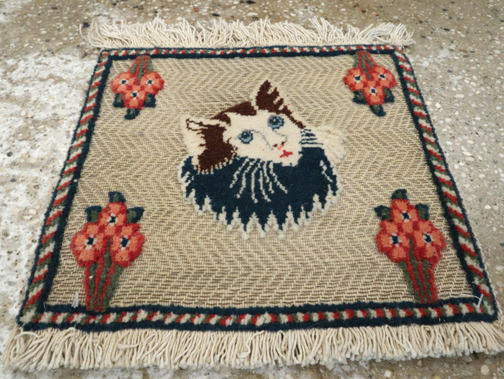 Vintage Persian Souf Tabriz Pictorial Rug (Pair: 2 of 2), No.17000 - Gsblank